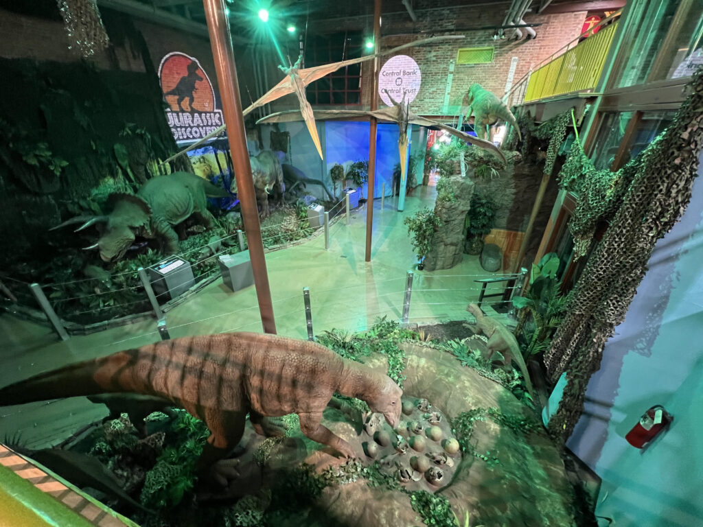 the dinosaur exhibit at the Discovery Center in Springfield, Missouri by Sarah Reed