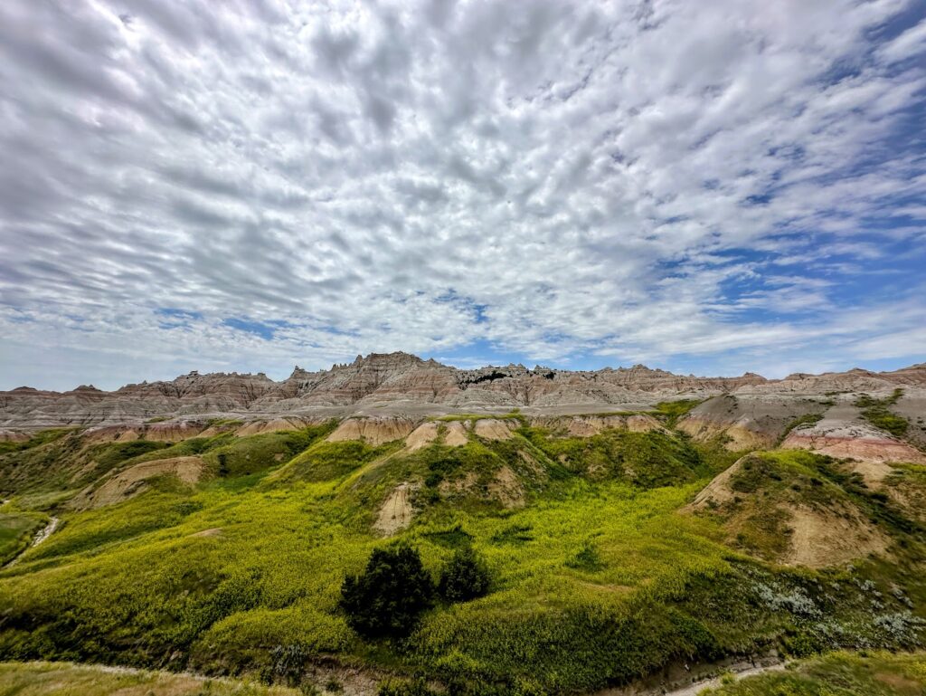 a view of badlands national park