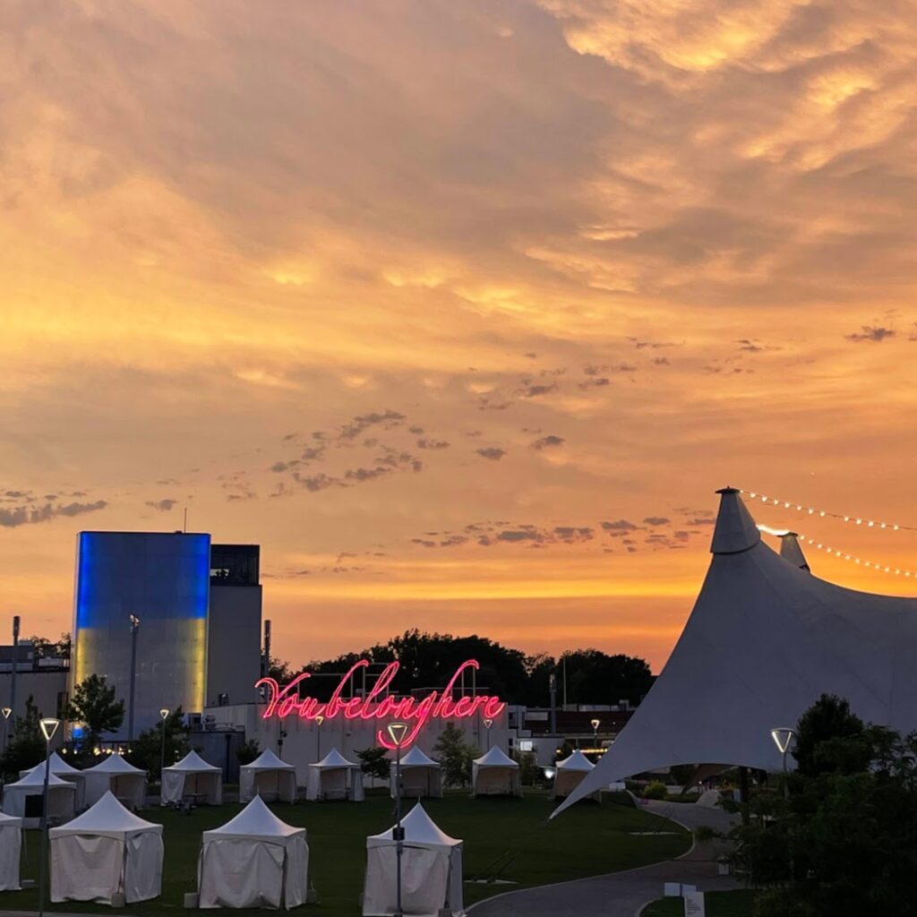 Sunset over the Momentary in Bentonville, Weekend Trips From Kansas City