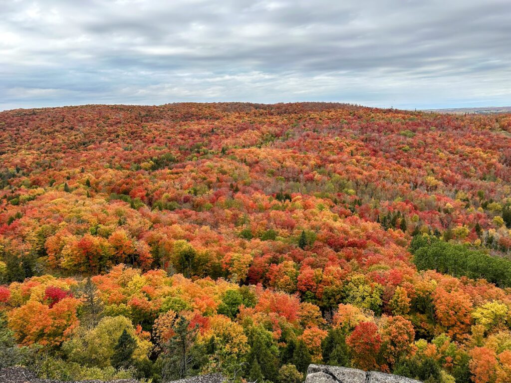 Beautiful fall foliage near the Lutsen mountains, the Minnesota, North Shore, Midwest fall trips