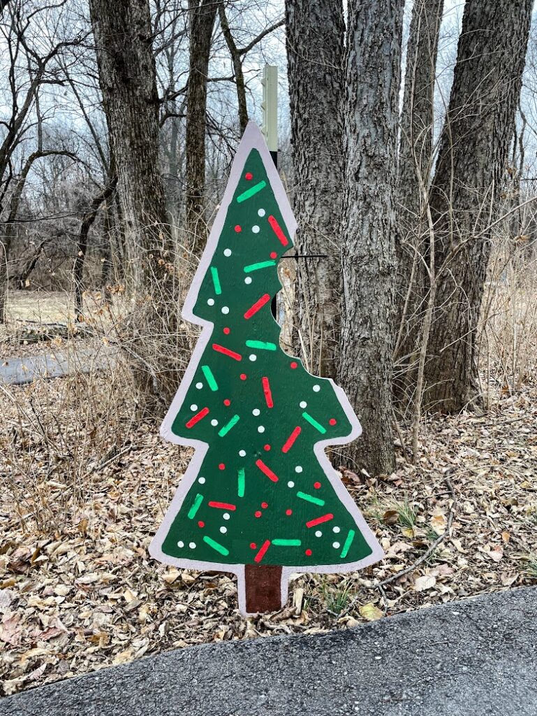 A Christmas tree decorated like a sugar cookie at George Owens holiday trail in Independence, Missouri